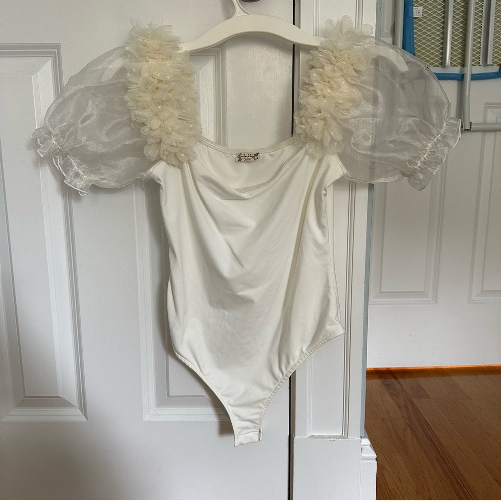 Free People Puff Sleeve Bodysuit